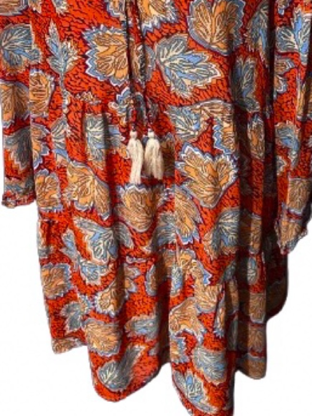 Sheer Babydoll Dress Peasant THML Medium Floral Boho Bohemian Vintage Style - Picture 3 of 16